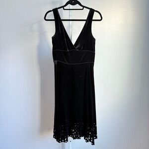 Zara‎ Black witchy dark romantic Dress  Party Cocktail Laser Cut Hem sz S